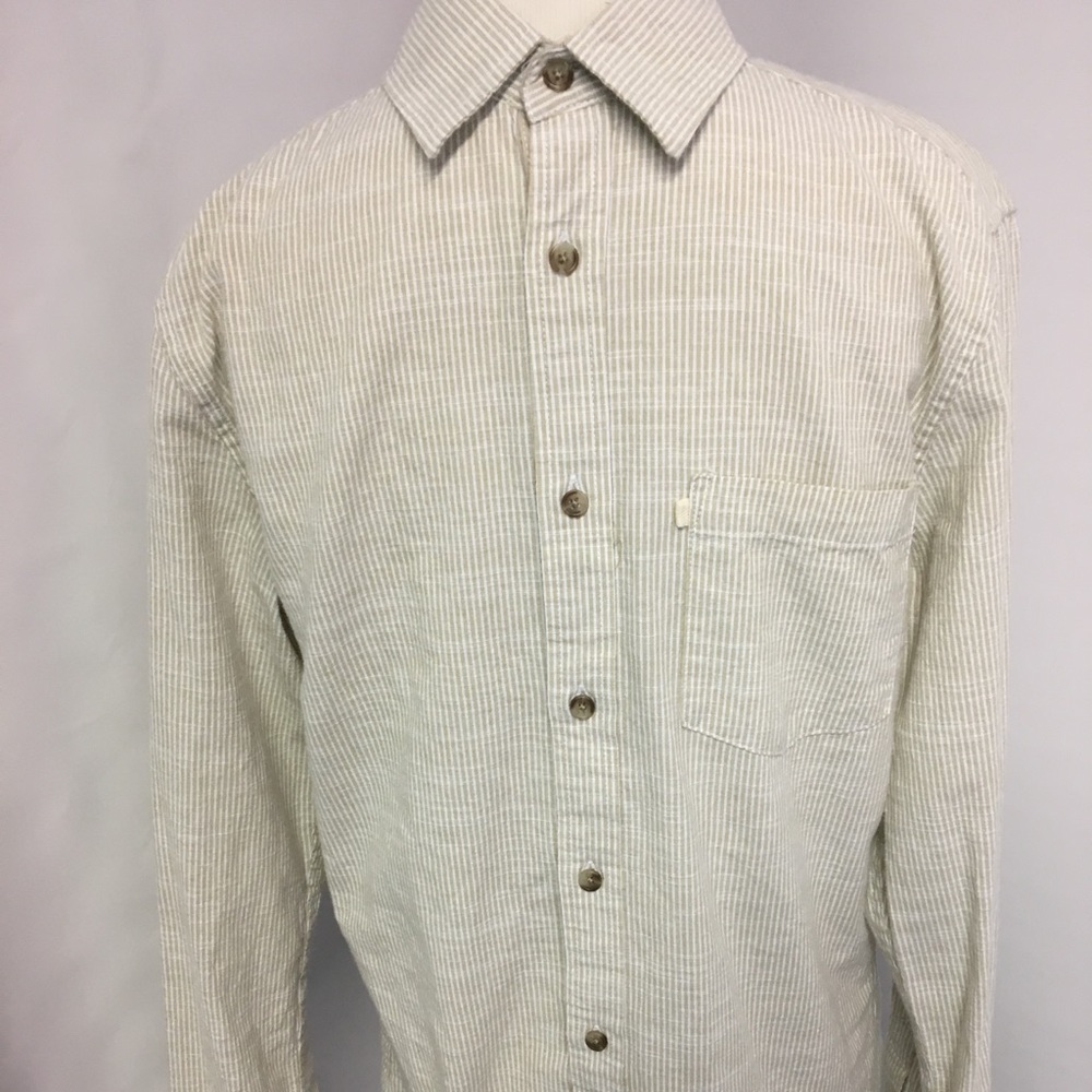 Tan and Withe Men’s shirt New Size S
